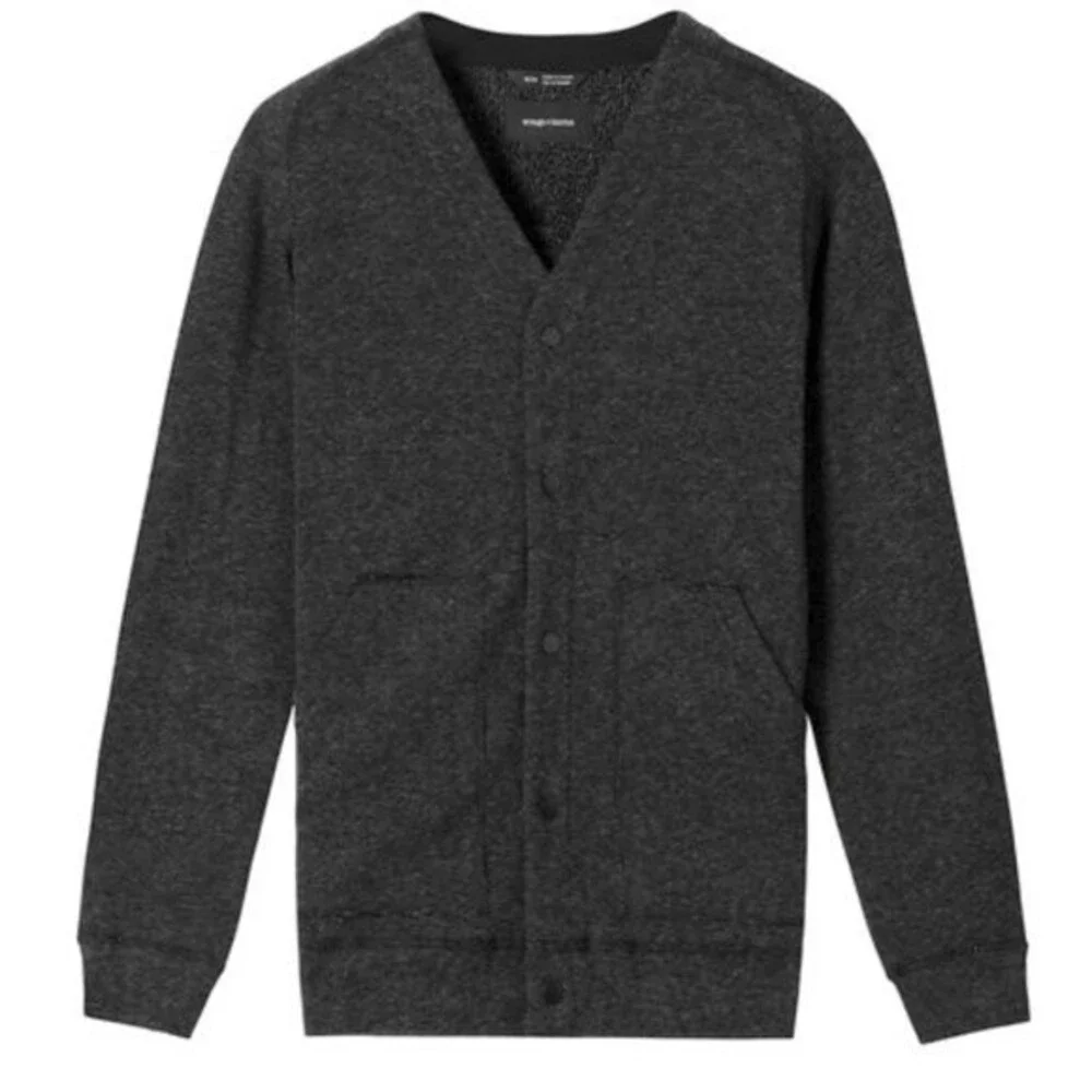 Wings+Horns Knit Mixed Pile Cardigan in Medium Black M